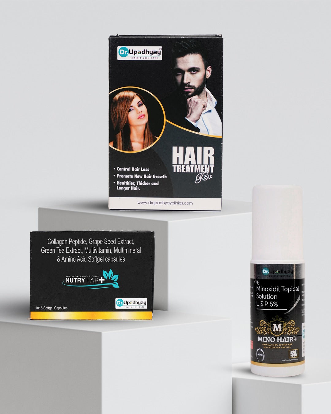 Customized Hair Growth Plan 1 – Plan Starts @ ₹1650* (Hair Treatment Kit + Nutry Hair + Mino Hair)