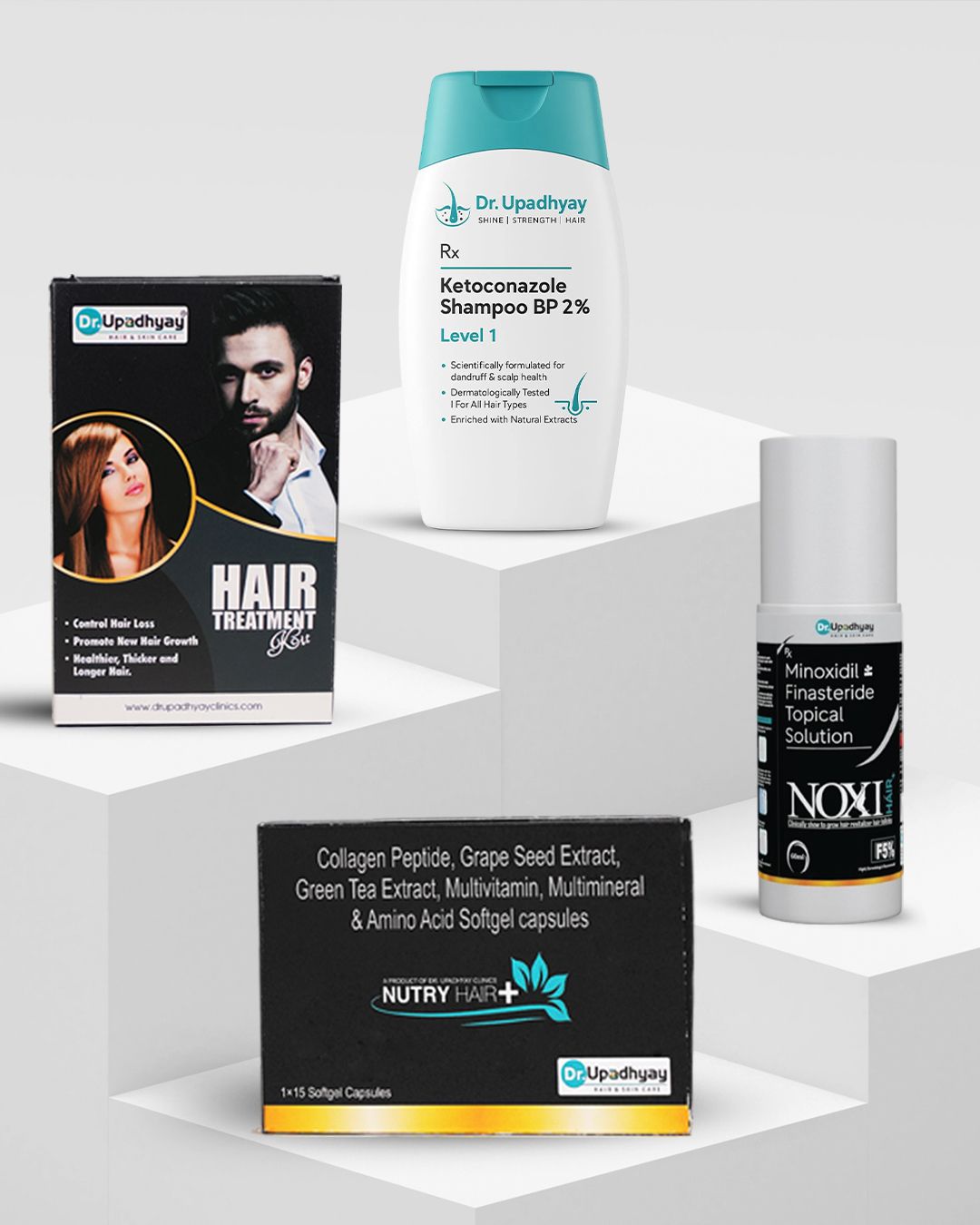 Customized Hair Growth Plan 4 – Plan Starts @ ₹1900* (Hair Treatment Kit + Nutry Hair + Noxi Hair + Dandruff Shampoo)